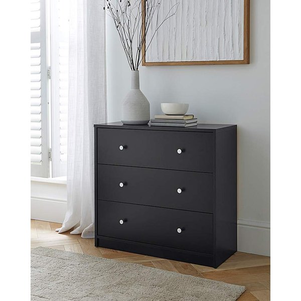 Laila Small Chest of Drawers Black - Furniture To Go