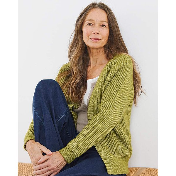 RIBBED ETE CARDIGAN Green - JD Williams - Size: 8/10