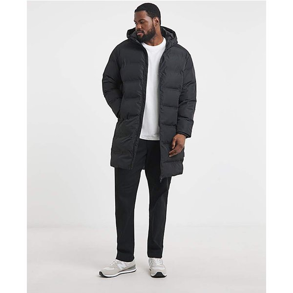 Jack & Jones Soho Longline Puffer Coat Black - JACK & JONES - Size: 3XL(56)