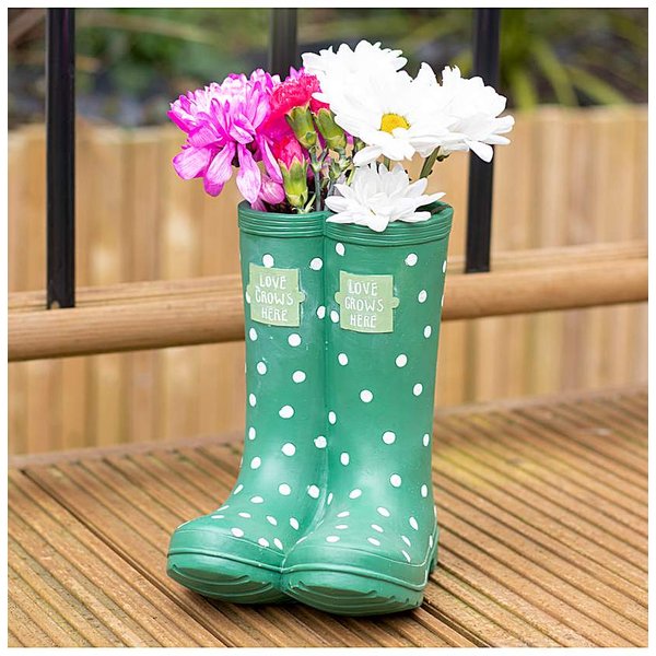 Green Welly Boot Planter Green - Something Different