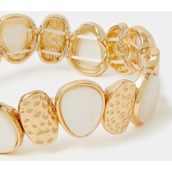Accessorize Textured Stretch Bracelet White - Accessorize - Size: ONE SIZE