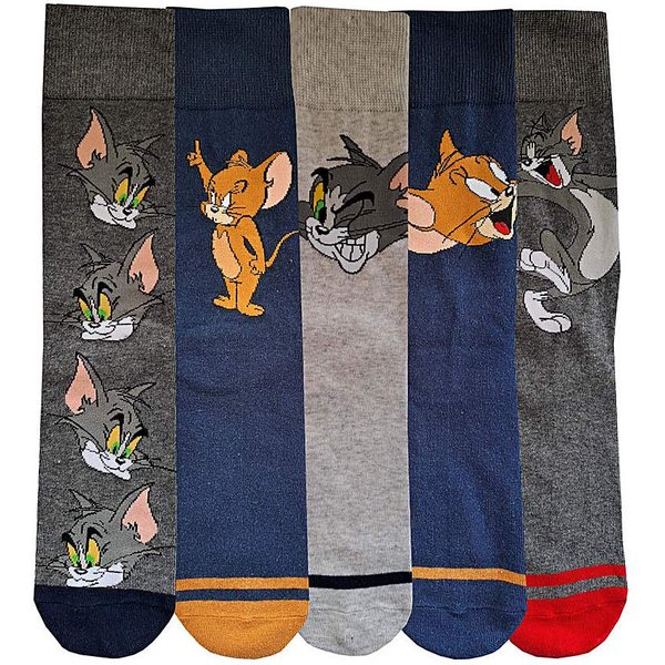 Mens 5pk Tom & Jerry Socks