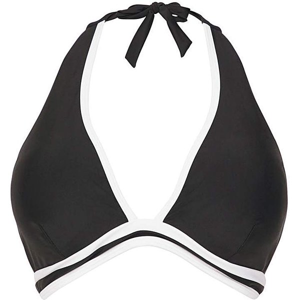 Roma Halterneck Bikini Top Black - JD Williams - Size: 24