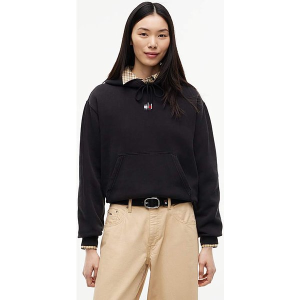 Tommy Jeans Badge Hoodie Black - Tommy Jeans - Size: 1XL