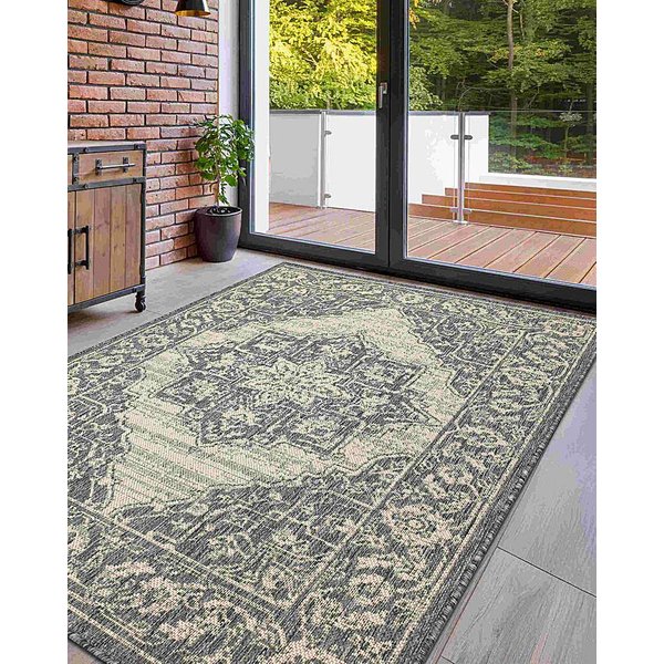 Gel Backed Medallion Rug Steel - Homemaker - Size: 160X225