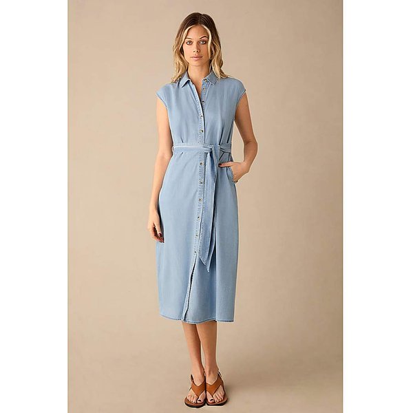 Ro&Zo Denim Shirt Dress Light Blue - RO & ZO - Size: 16
