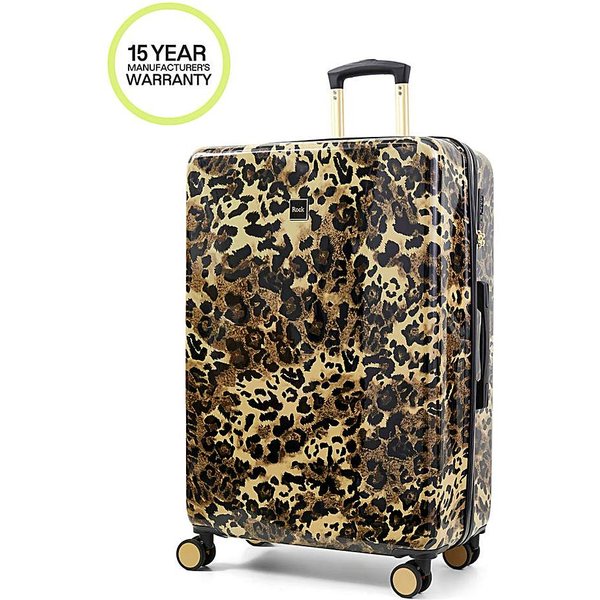 Rock Savannah Leopard Large Suitcase Gold - Rock - Size: Large