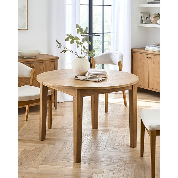 Caitlin Wooden Extendable Dining Table Light OAK - JD Williams