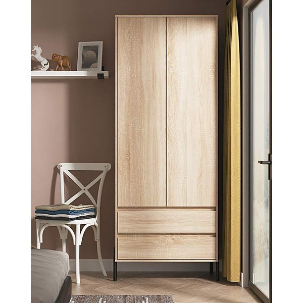 Sloan 2 Door 2 Drawer Wardrobe OAK Effect - Welcome