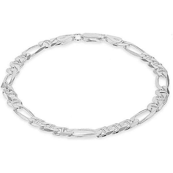 Sterling Silver Figaro Rambo Bracelet