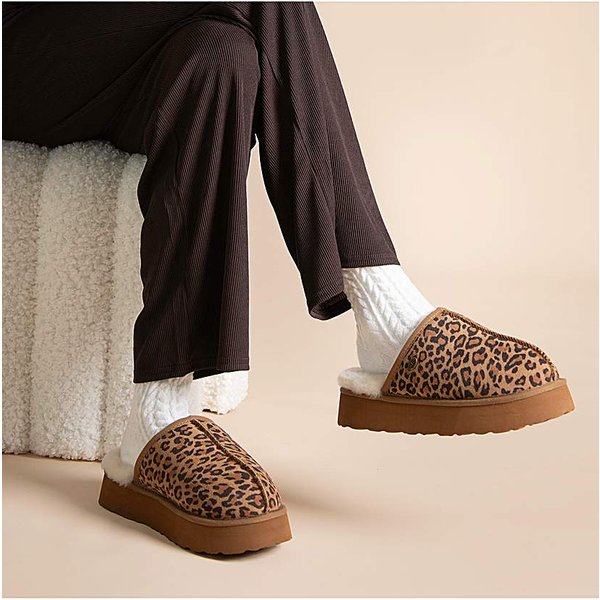 Just Sheepskin Ladies Mabel Mule Slipper Chestnut Animal - Just Sheepskin - Size: 4