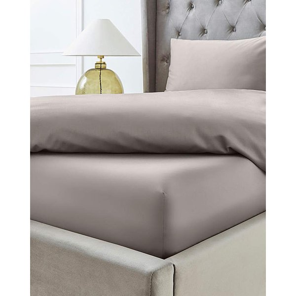Hotel 300TC 30cm Fitted Sheet Mink - Hotel Collection - Size: SINGLE