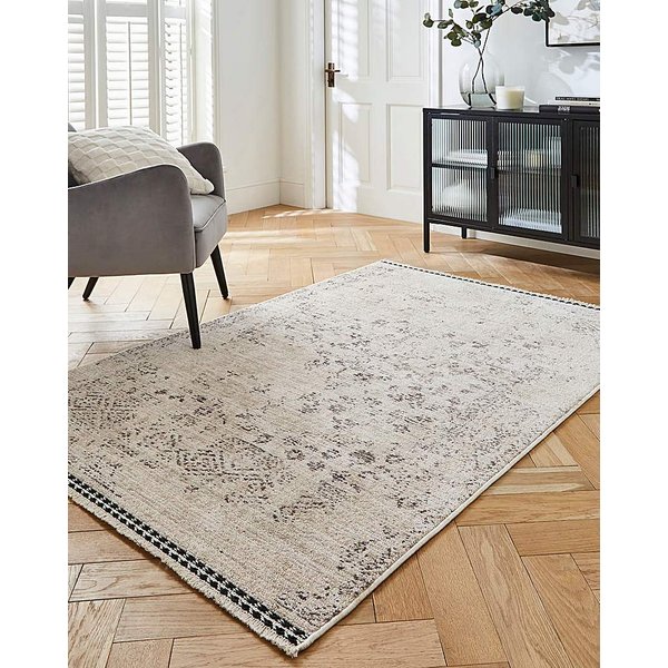 Mateo Textured Vintage Woven Rug Natural - Homemaker - Size: 120X160