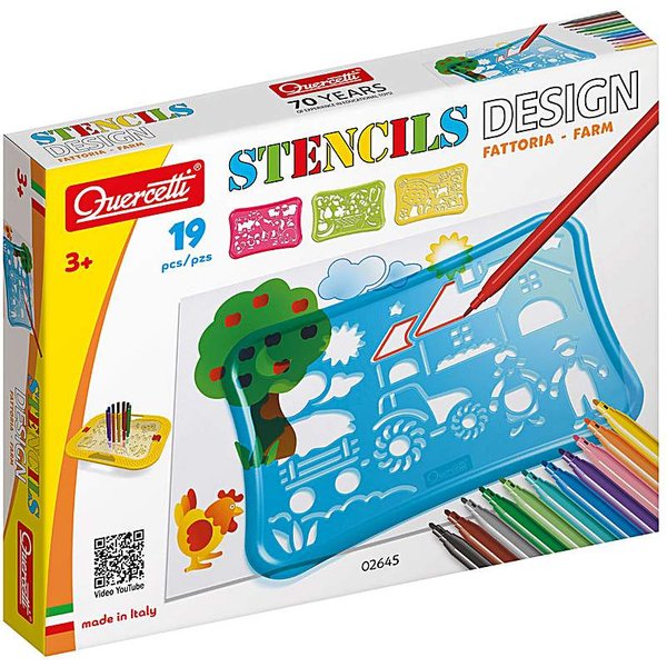 Quercetti Farm Stencils Drawing Set