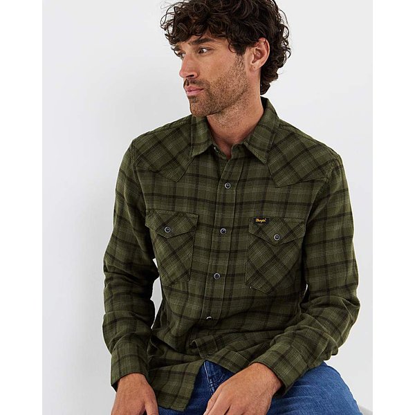 Wrangler Western Shirt in Olive