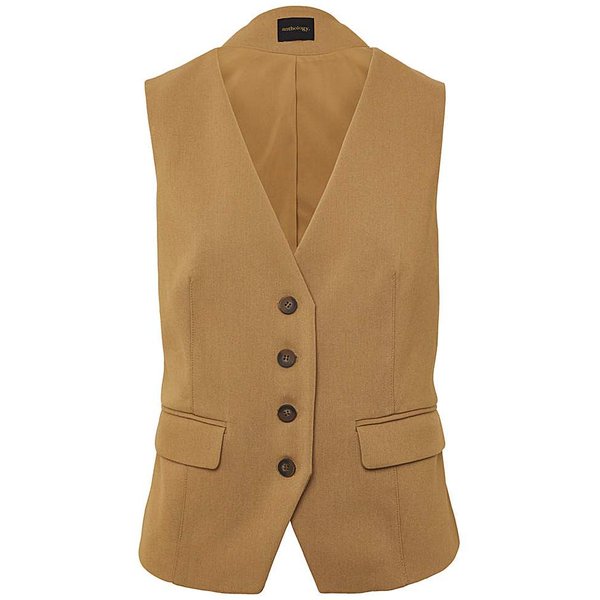 Anthology Twill Waistcoat Camel - Anthology - Size: 14