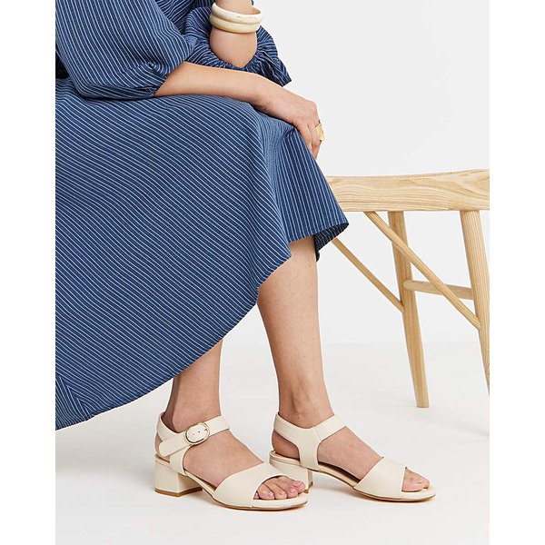 Two Part Block Heel Extra Wide Ecru - JD Williams - Size: 8