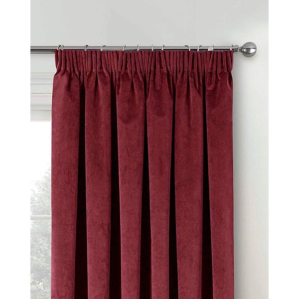Oxford Velvet Curtain RED - Enhanced Living - Size: 229 x 229cm