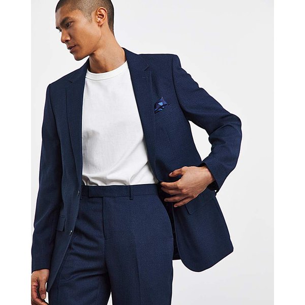 Long Length Stretch Suit Jacket Navy - Jacamo - Size: 38L