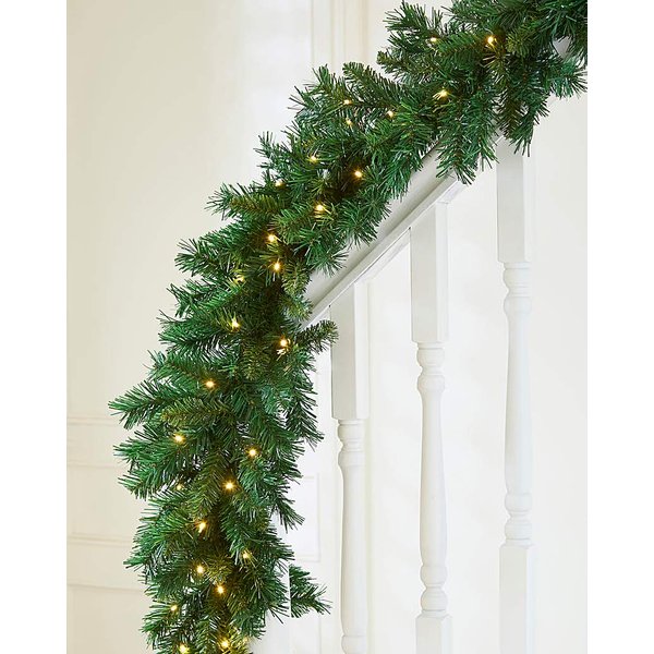 Pre-Lit Malmo Pine Garland - 1.8m