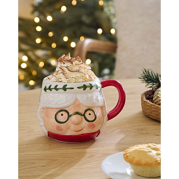Ceramic Nordic Mug - Mrs Claus Multi - The Christmas Gift Co.