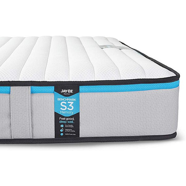 Jay-Be Benchmark S3 Memory Eco Friendly Mattress Double, Grey