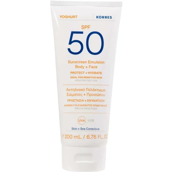 Korres Yogurt Sunscreen Emulsion Body + Face SPF 50 200ml