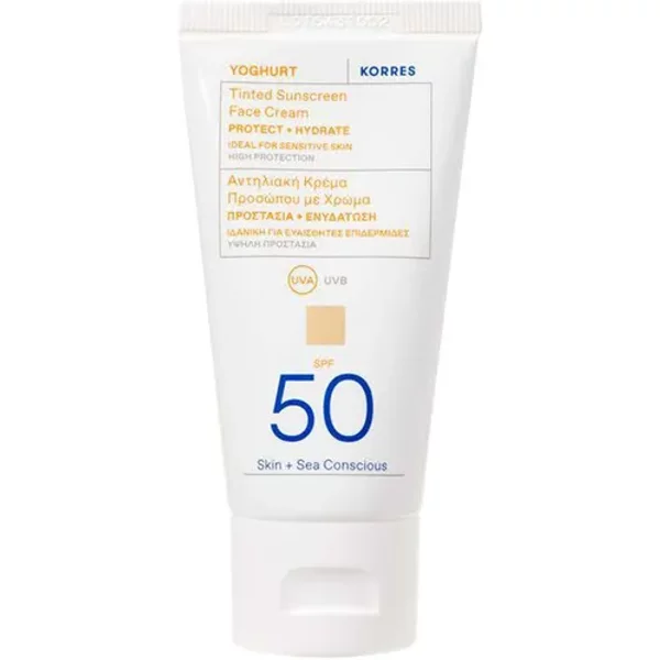 Korres Yoghurt Tinted Sunscreen Face Cream SPF 50 50ml