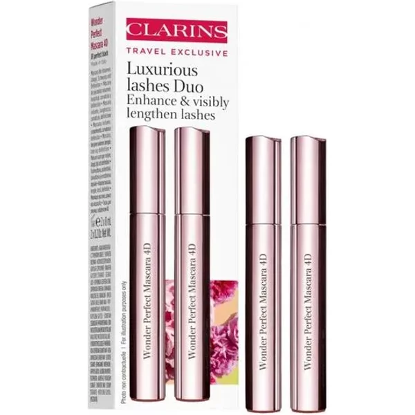 Clarins Wonder Perfect 4d Black Mascara Duo Set Wonder Perfect 4d Black Mascara 2x 8ml