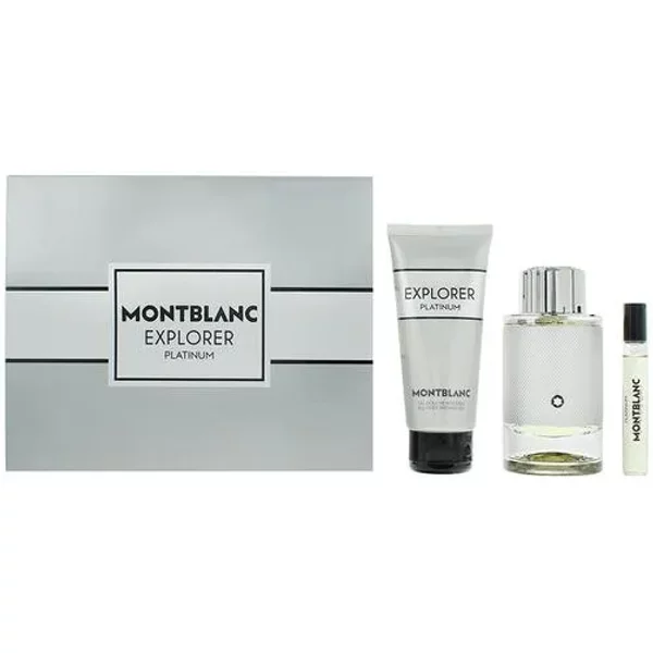 Montblanc Explorer Platinum Eau De Parfum Gift Set 100ml Eau De Parfum + 7.5ml Eau De Parfum + 100ml Shower Gel