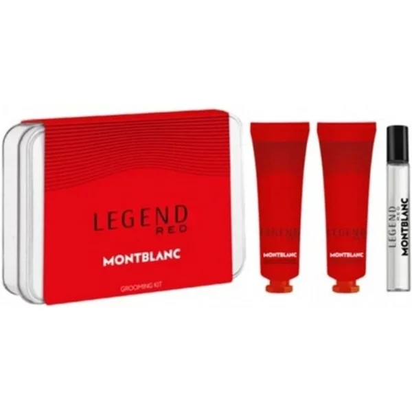 Montblanc Legend Red Grooming Kit Set Eau De Parfum 7.5ml + Face Cream 30ml + Cleansing Gel 30ml