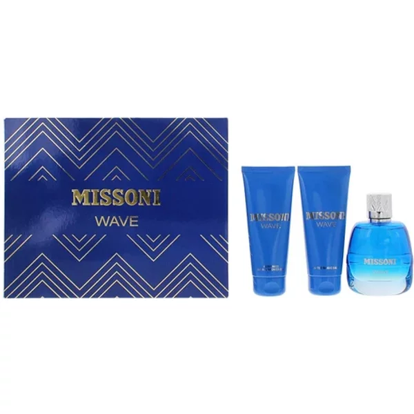 Missoni Wave Eau De Toilette Gift Set 100ml, 100ml Aftershave Balm & 100ml Shower Gel