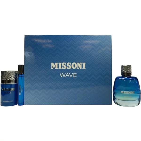 Missoni Wave Gift Set 100ml Eau De Toilette, 10ml Eau De Toilette & 75ml Deodorant Stick