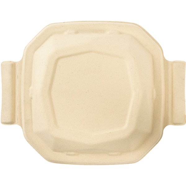50x DUNI Coperchio in canna da zucchero Eco V; 24.4x19.2x3.2 cm (LxLxH); marrone; quadrata; 50 pz. / Pacco