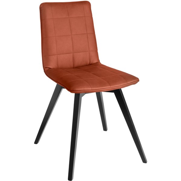 Chaise Milaria similicuir, lot de 2 VEGA; 60x51x88.5 cm (lxPxH); Assise cognac, Structure noir; 2 Set(s) / Lot