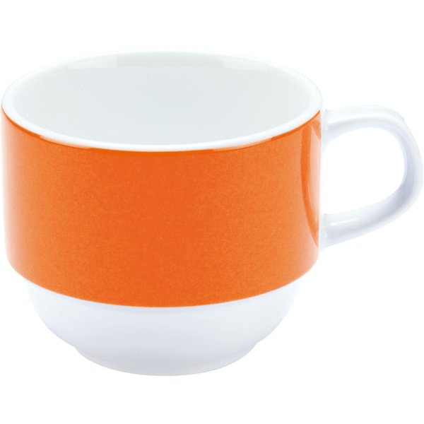 6x PULSIVA Tazza cappuccino Multi-Color; 160 ml, 7x6 cm (ØxH); bianco/arancione; rotonda; 6 pz. / Pacco