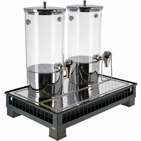 VEGA Distributeur de boissons fraîches Portland double, GN 1/1, 2x 4l; 55.4x35.2x53 cm (LxlxH); anthracite/transparent