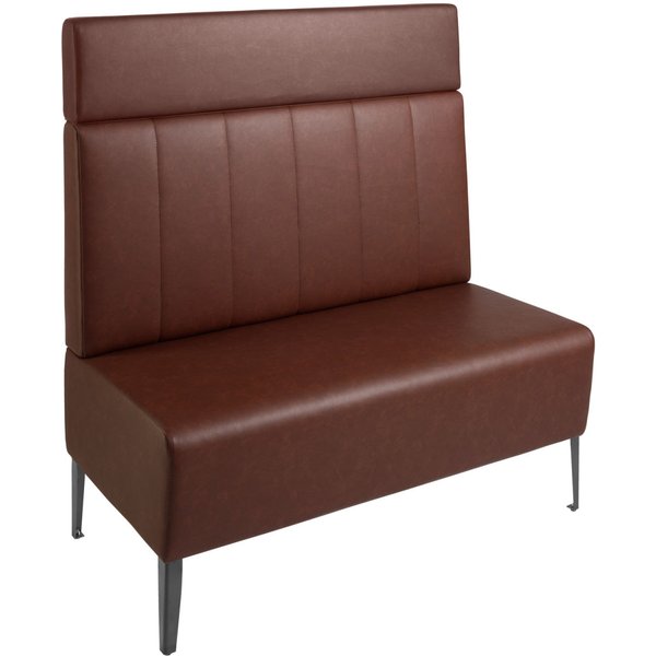 Banquette rembourrée 2 places 120 Adapto avec élément de dossier et appuie-tête VEGA; 120x64x127 cm (lxPxH); Assise brun, Structure noir