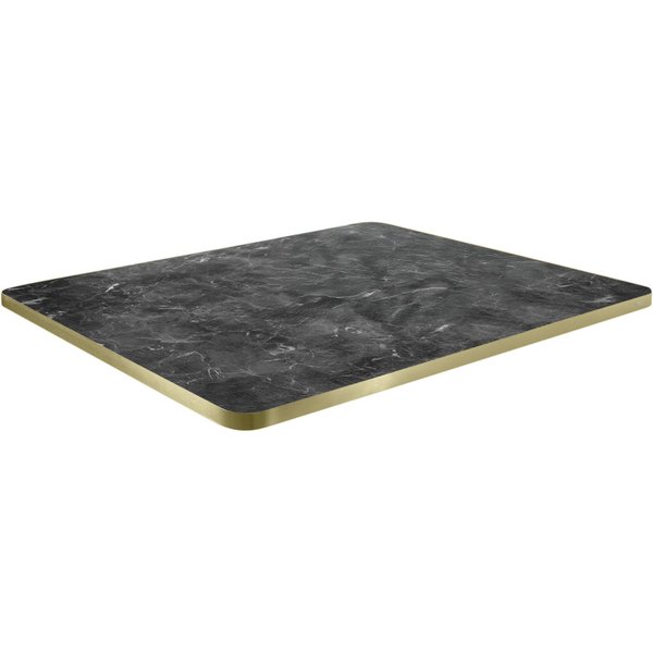 VEGA Piano per tavolo Marvani rettangolare; 60x70x2.5 cm (LxLxH); oro/nero/marmorizzato; rettangolare