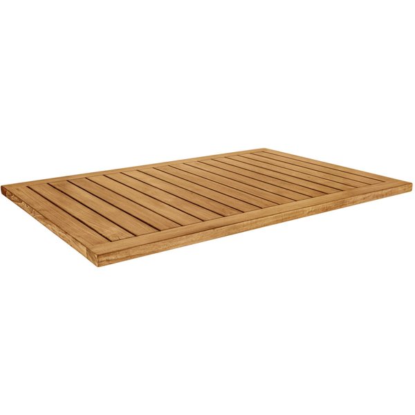 Piano tavolo in teak Mirello rettangolare VEGA; 120x80x3 cm (LxLxH); marrone; rettangolare