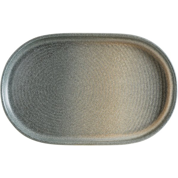 Assiette/plat Hornfels Ripple Bonna; 19x13x1.9 cm (LxlxH); gris; 12 pièce(s) / Lot