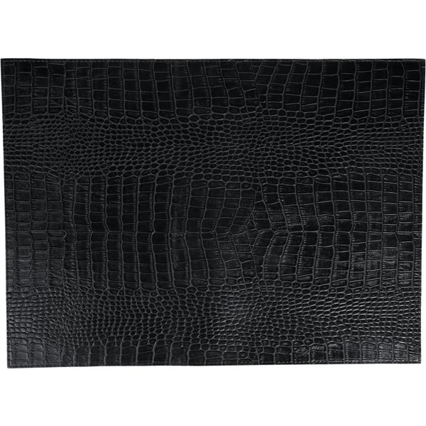 6x ERWIN M. Set de table Croco rectangulaire; 32.5x44 cm (lxL); noir; rectangulaire; 6 pièce(s) / Lot
