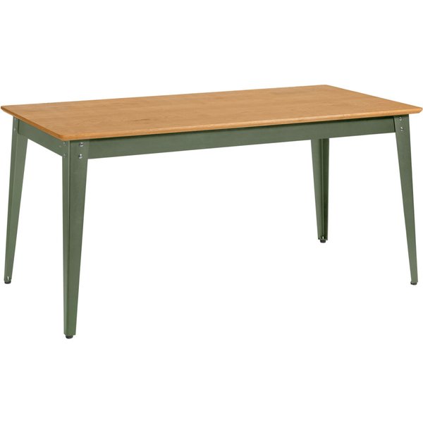 Table Acerios VEGA; 160x80x76 cm (LxlxH); Plateau chêne rustique, Structure kaki; rectangulaire
