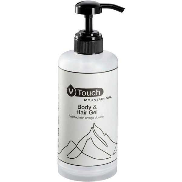 Dispenser per hotel Mountain Spa shampoo e docciaschiuma V-Touch; 400 ml; trasparente; 15 pz. / Pacco