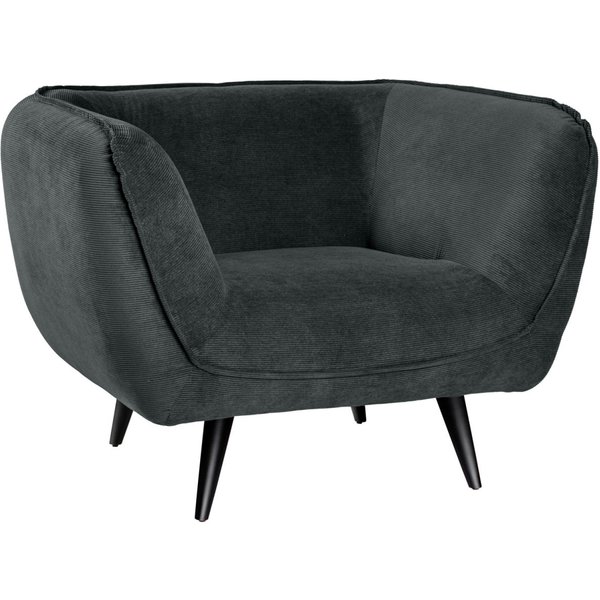 Fauteuil lounge Kelso VEGA; 110x88x76 cm (lxPxH); Assise anthracite, Structure noir