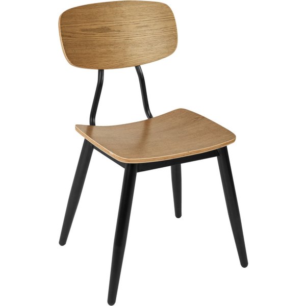 Chaise Scola VEGA; 50x47x85 cm (lxPxH); Assise chêne vieilli, Structure noir; 2 pièce(s) / Lot