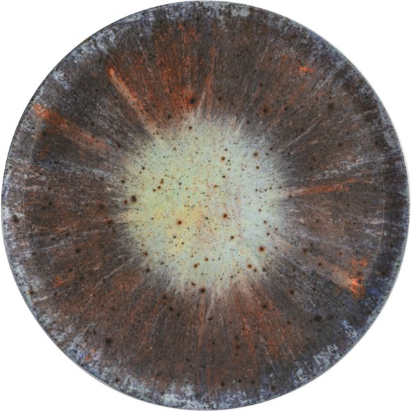4x VEGA Assiette à pizza Saturnus; 33 cm (Ø); anthracite/vert/orange; rond(e); 4 pièce(s) / Lot