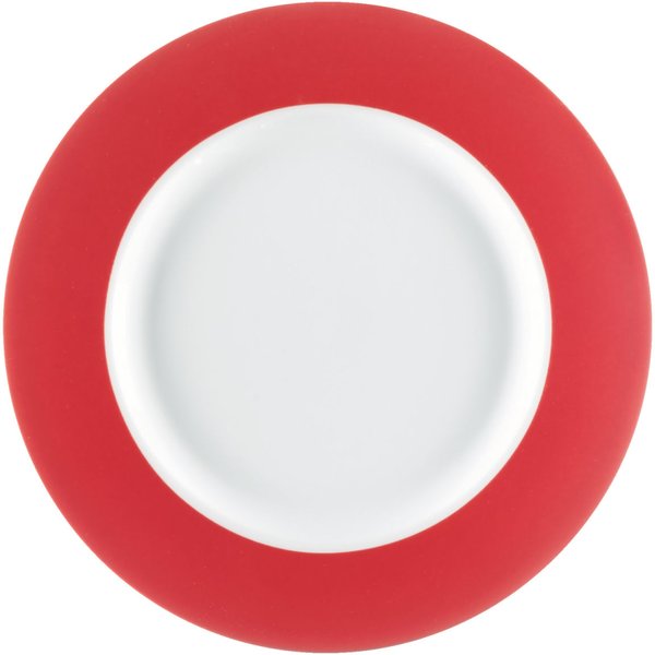6x PULSIVA Assiette Multi-Color plate; 22.9x2.2 cm (ØxH); blanc/rouge; rond(e); 6 pièce(s) / Lot