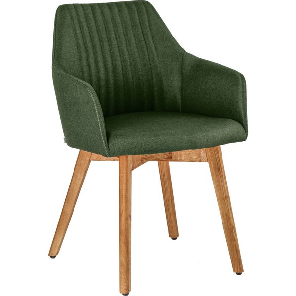 Chaise avec accoudoirs Arne VEGA; 56.5x60x85.5 cm (lxPxH); Assise vert, Structure chêne/naturel; 2 pièce(s) / Lot