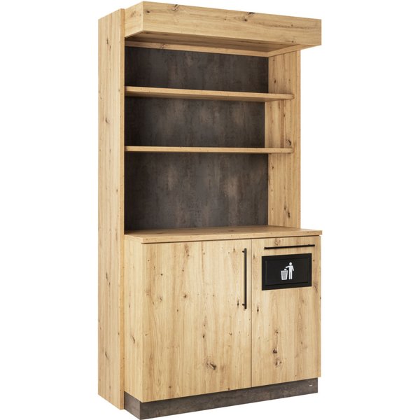 VEGA Vaisselier Baristo Classic avec trappe à déchets; 115x62x216 cm (lxPxH); chêne rustique
